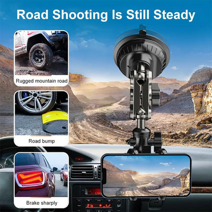 360° Car Phone Mount with Strong Suction & Shockproof Stability