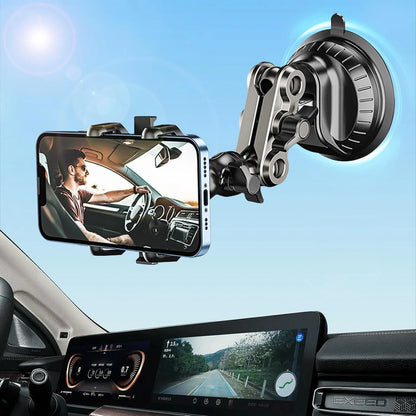 360° Car Phone Mount with Strong Suction & Shockproof Stability